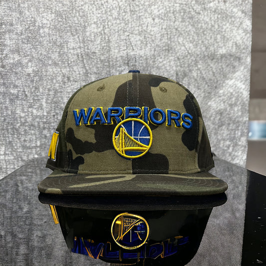 NEW Golden State Warriors PRO STANDARD Camouflage Leather Strapback Hat Camo Cap