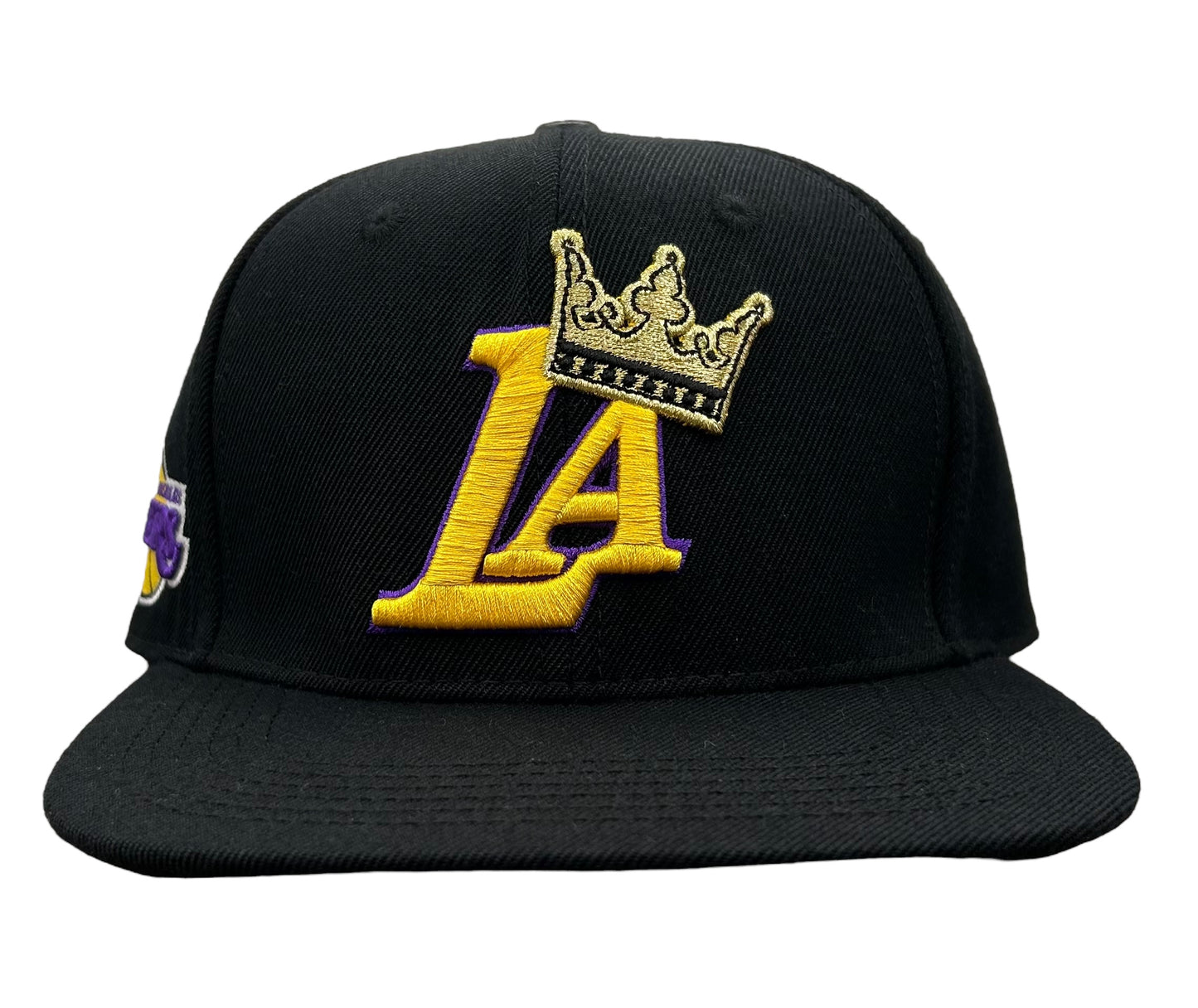 NEW Los Angeles Lakers PRO STANDARD Leather Strapback Hat Flat Brim Cap