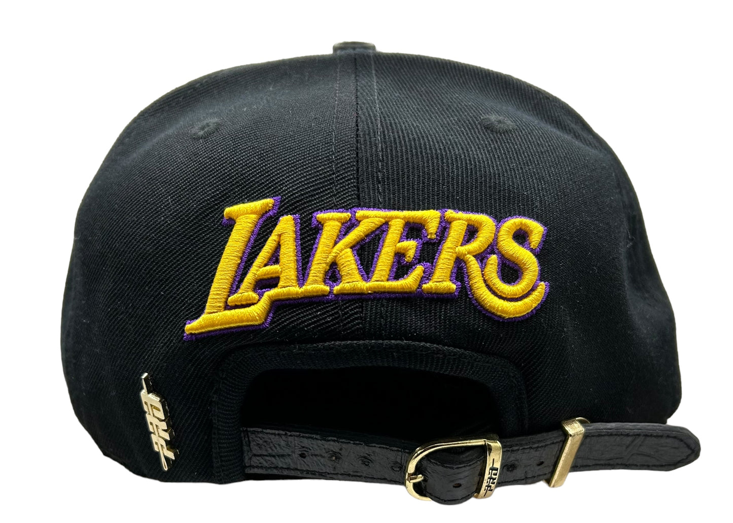 NEW Los Angeles Lakers PRO STANDARD Leather Strapback Hat Flat Brim Cap