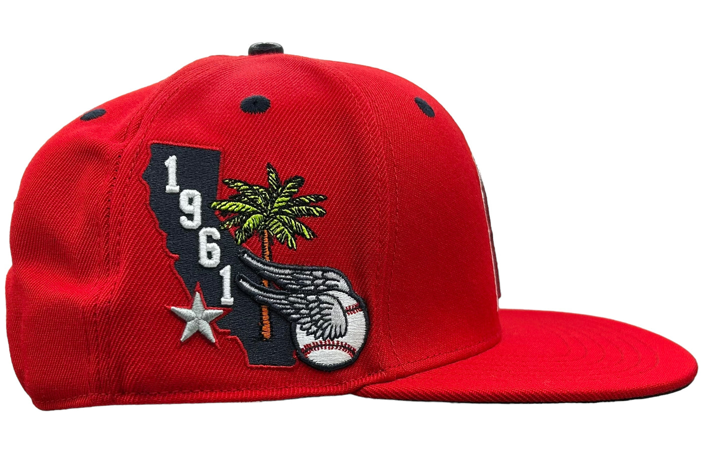 NEW Los Angeles Angels PRO Standard Red Snapback Hat Flat Brim Cap Side Script