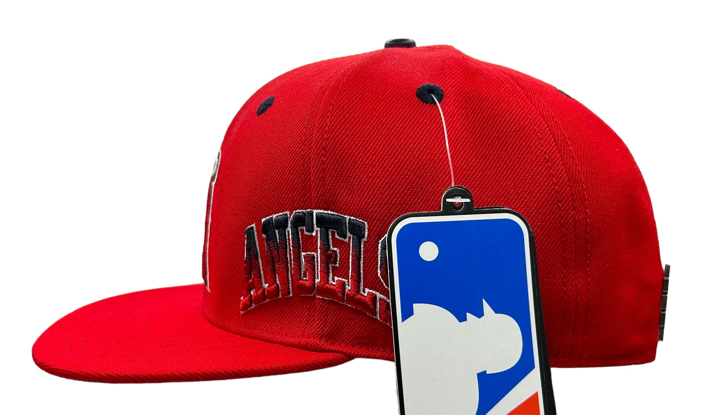 NEW Los Angeles Angels PRO Standard Red Snapback Hat Flat Brim Cap Side Script