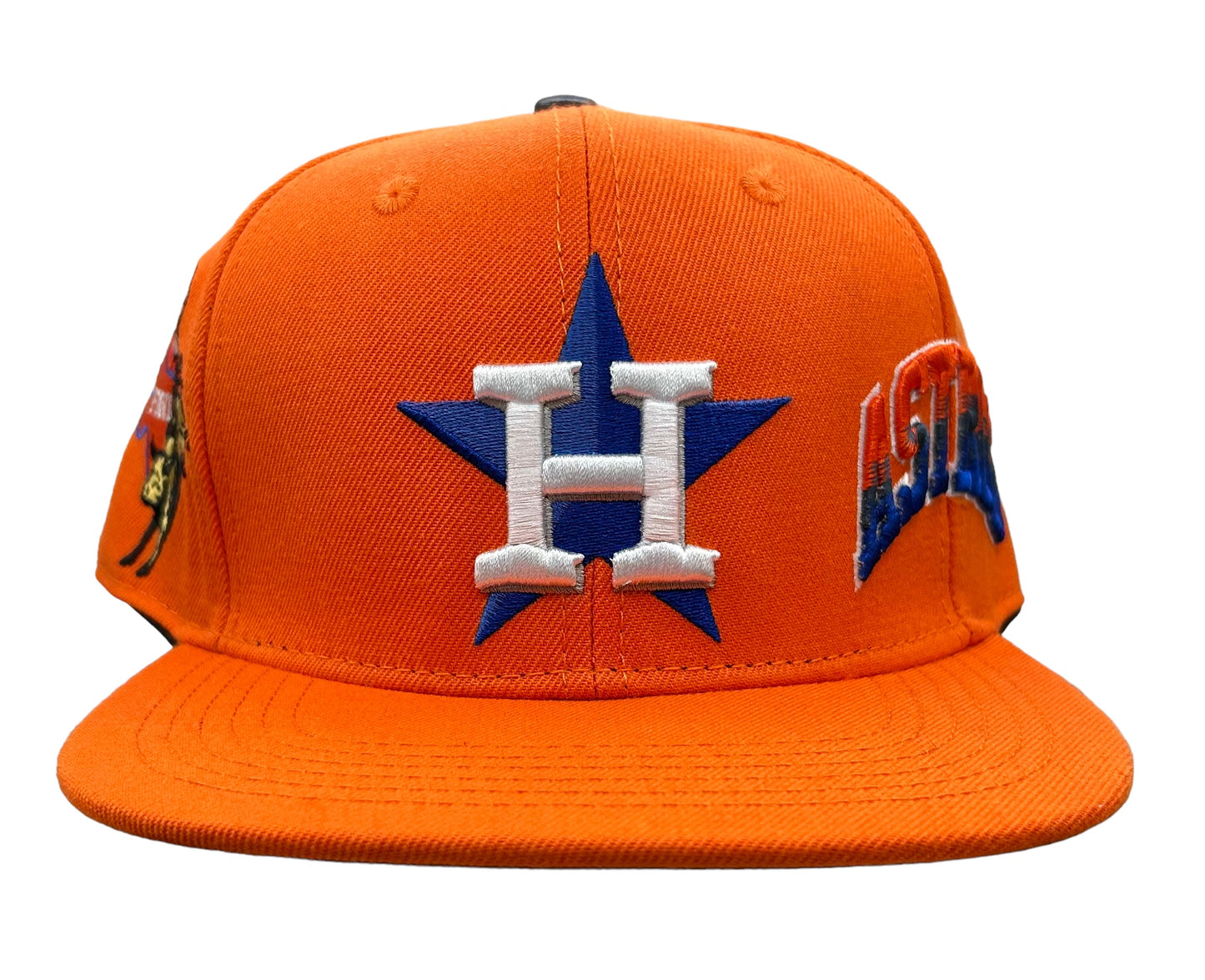 NEW Houston Astros PRO STANDARD Orange Snapback Hat Side Script Logo Blue UV