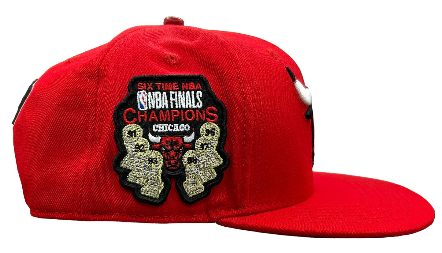 NEW Chicago Bulls PRO STANDARD Red Snapback Hat Championship Side Patch