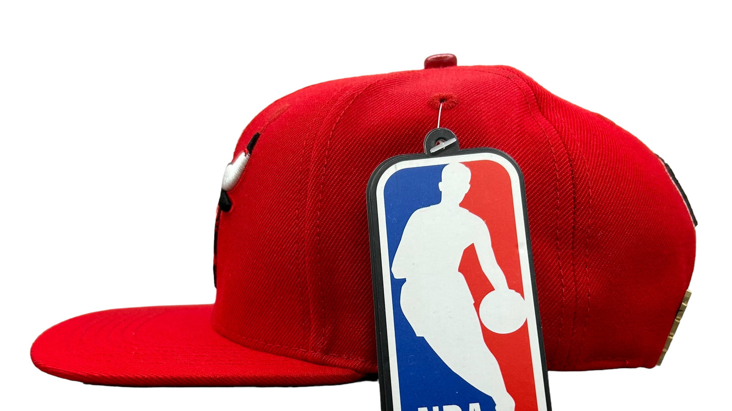 NEW Chicago Bulls PRO STANDARD Red Snapback Hat Championship Side Patch