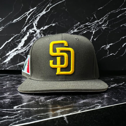 NEW San Diego Padres PRO STANDARD Snapback Hat Flat Brim Cap Mexico Side Patch