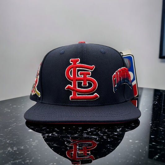 NEW St.Louis Cardinals PRO STANDARD Snapback Hat Red UV Side Script Logo