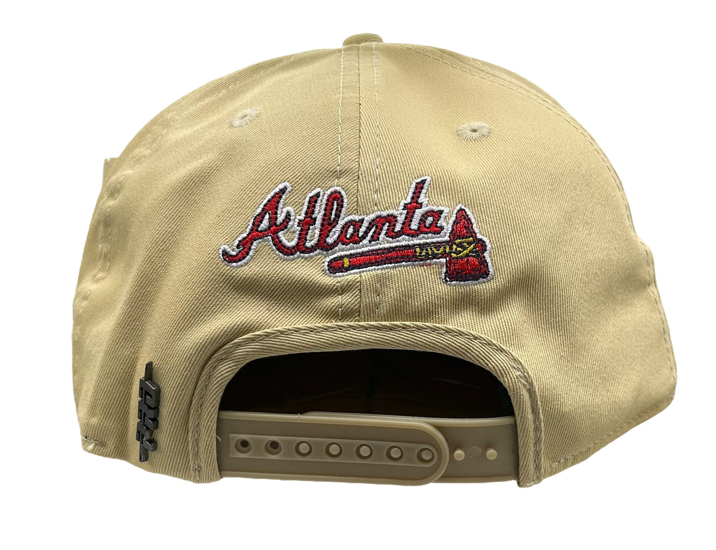 New Atlanta Braves PRO STANDARD Beige SnapBack Hat 4 Time Champs Flat Brim Cap