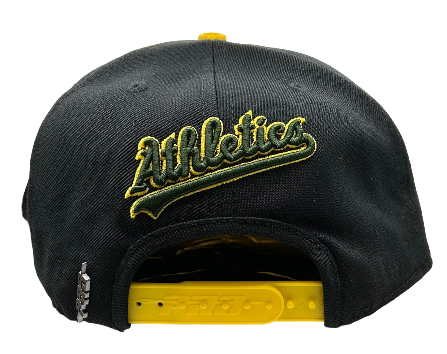 NEW Oakland Athletics PRO STANDARD Side Script Black SnapBack Hat Flat Brim Cap