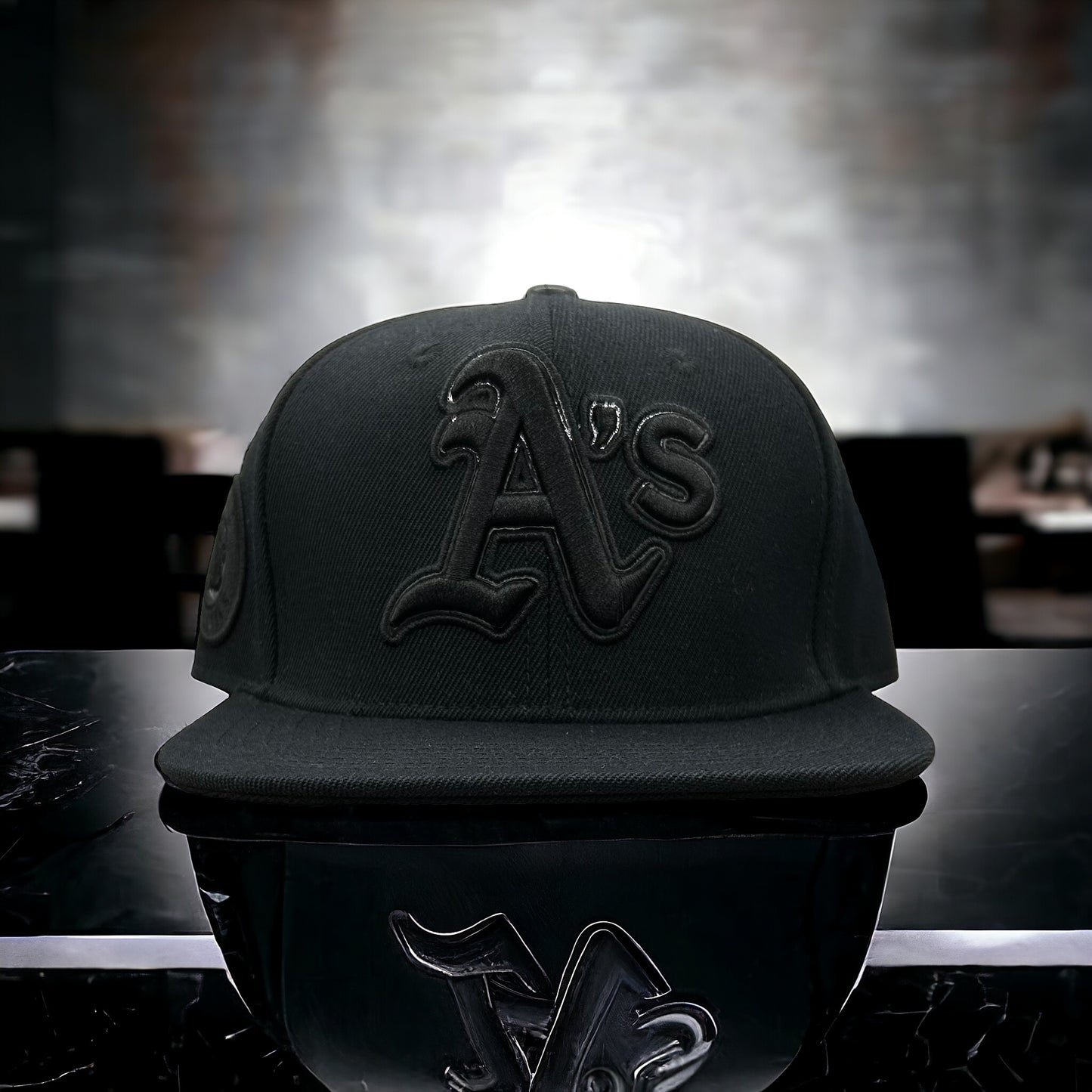 New Oakland Athletics PRO STANDARD Triple Black SnapBack Hat Men’s Flat Brim Cap