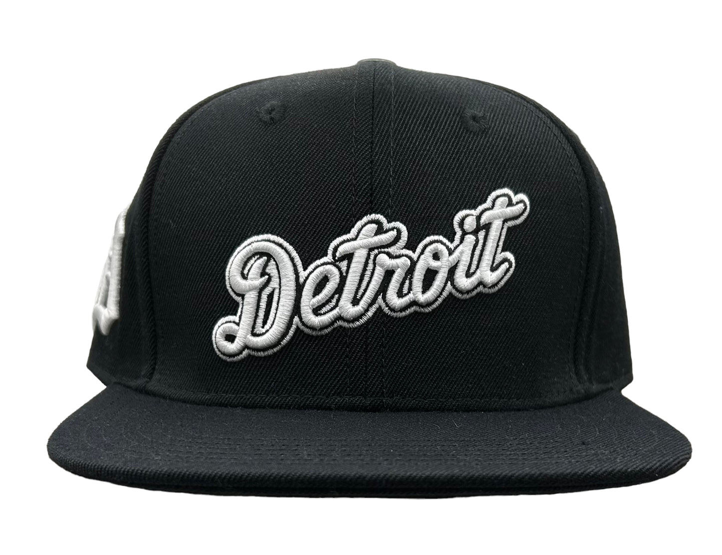 NEW Detroit Tigers PRO STANDARD Leather SnapBack Hat  Black Script Flat Brim Cap