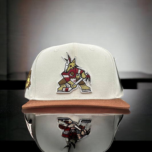 NEW Arizona Coyotes PRO STANDARD 2 Tone SnapBack Hat Yellow UV Flat Brim Cap