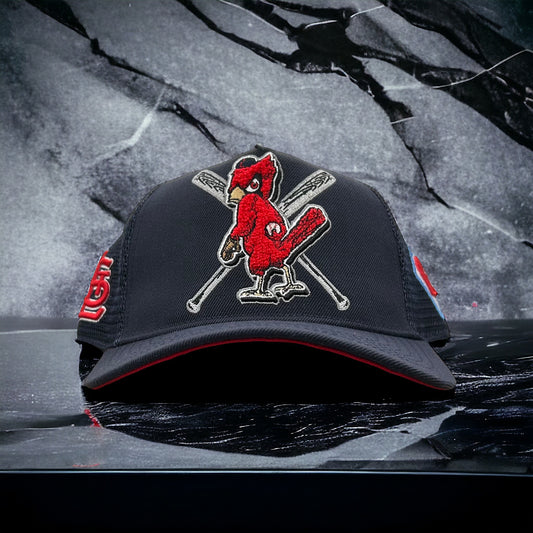 New St Louis Cardinals PRO STANDARD Trucker SnapBack Hat Curved Brim Red UV