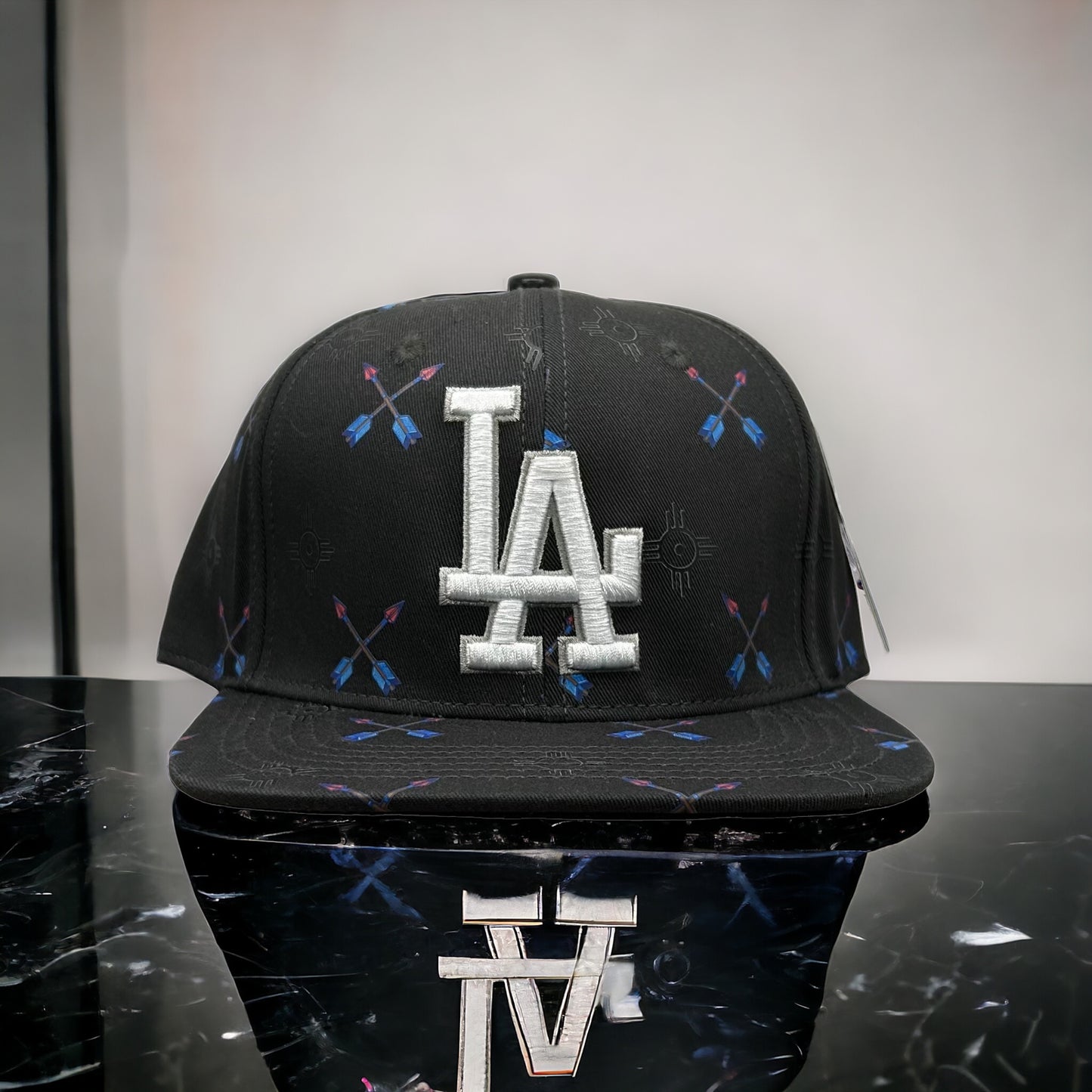 New Los Angeles Dodgers PRO STANDARD SnapBack Hat Flat Brim Cap Arrows AOP