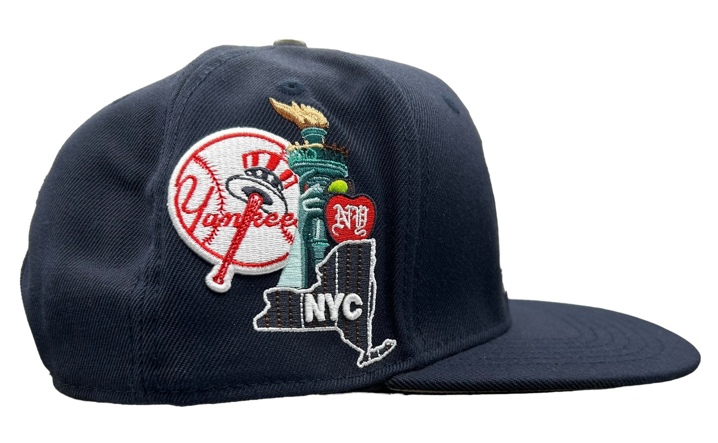 New York Yankees PRO STANDARD Side Script SnapBack Hat NYC Baseball Cap Gray UV