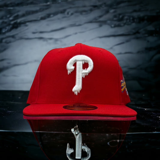 NEW Philadelphia Phillies Capn On Melrose Red SnapBack Hat Flat Brim Cap