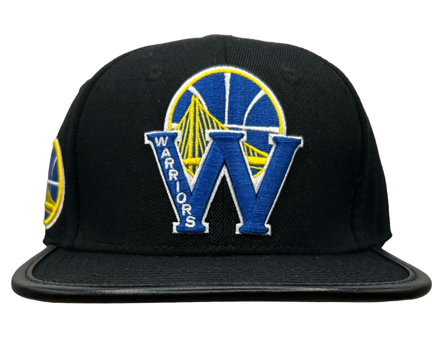 NEW Golden State Warriors PRO STANDARD Leather Strapback Hat With Leather Trim