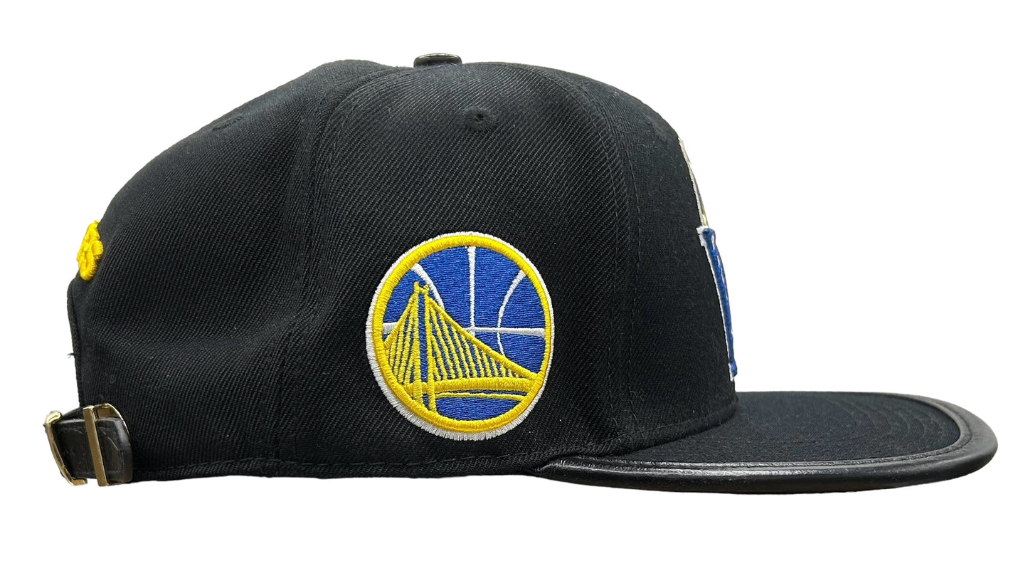 NEW Golden State Warriors PRO STANDARD Leather Strapback Hat With Leather Trim