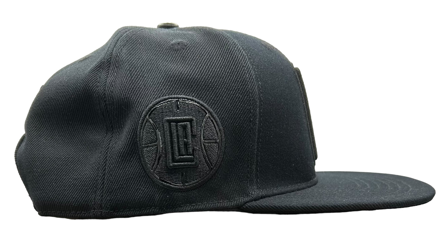 NEW Los Angeles Clippers PRO STANDARD Triple Black SnapBack Hat Flat Brim Cap