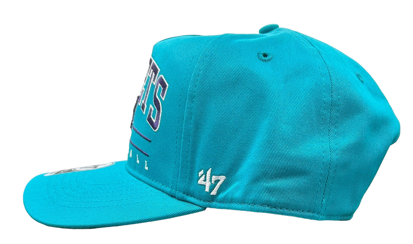 New Charlotte Hornets 47 Brand Hitch Retro SnapBack Hat Slight Curve Purple UV