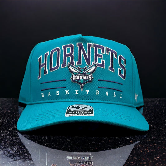 New Charlotte Hornets 47 Brand Hitch Retro SnapBack Hat Slight Curve Purple UV