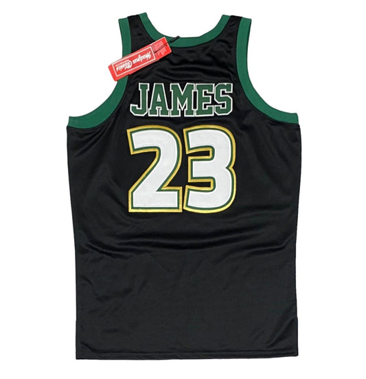 NEW AUTHENTIC HEADGEAR CLASSICS Sz L LEBRON JAMES THROWBACK High School JERSEY