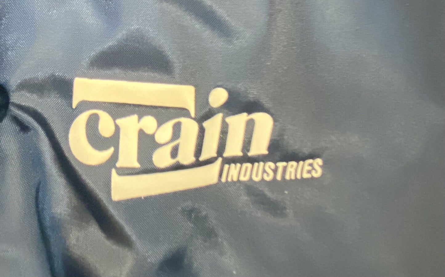 VTG Crain Industries Birdie by Richard A. Leslie Satin Jacket - Large Navy Blue