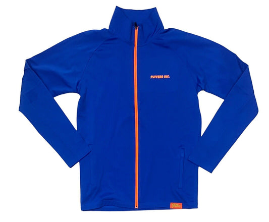 NEW Capn On Melrose Puffers Track Jacket Slim Fit Knicks Blue Orange Full Zip L