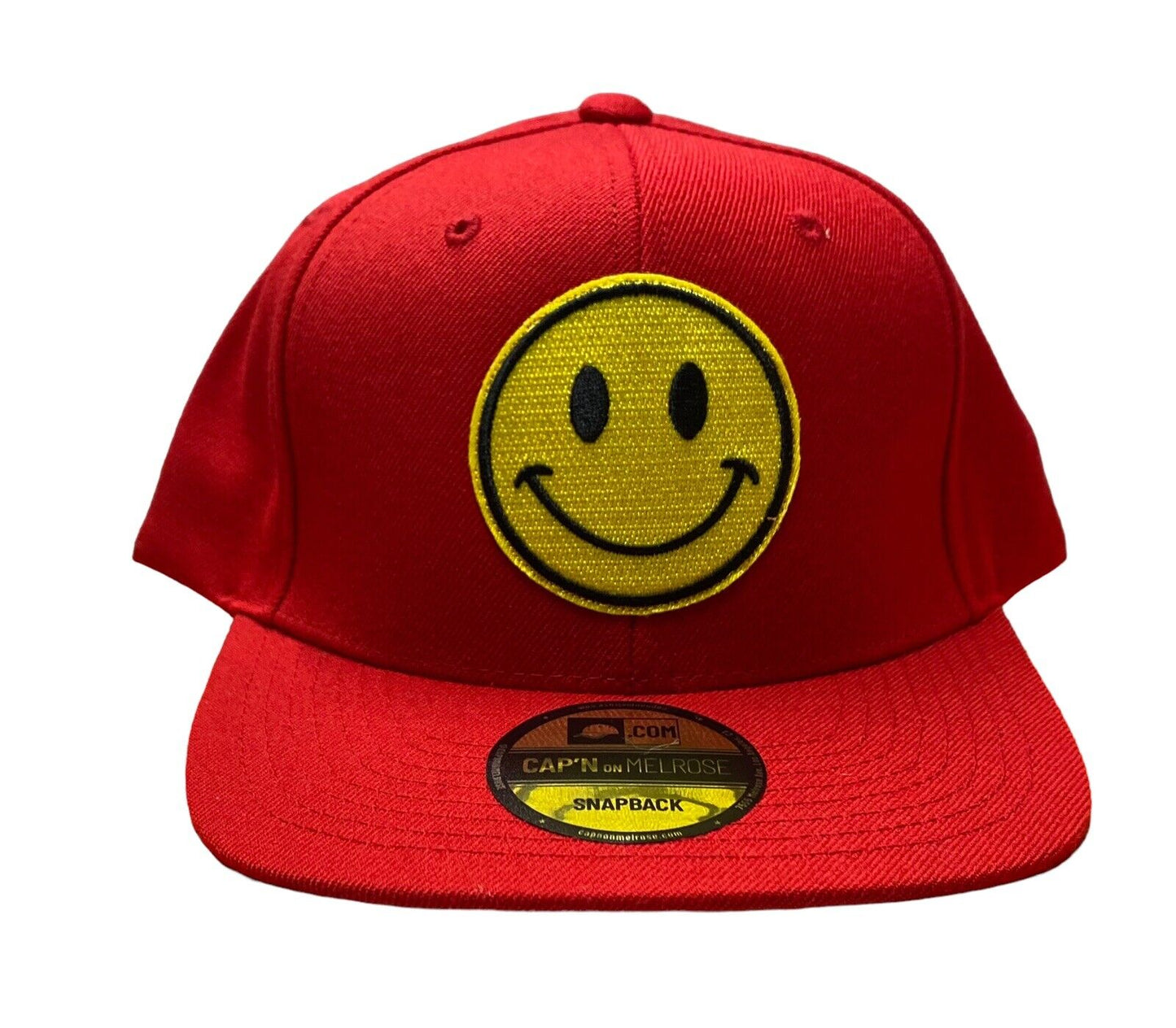 NEW  Smiley Face  Adult Hat Cap Red Snap Back Adjustable Capn On Melrose