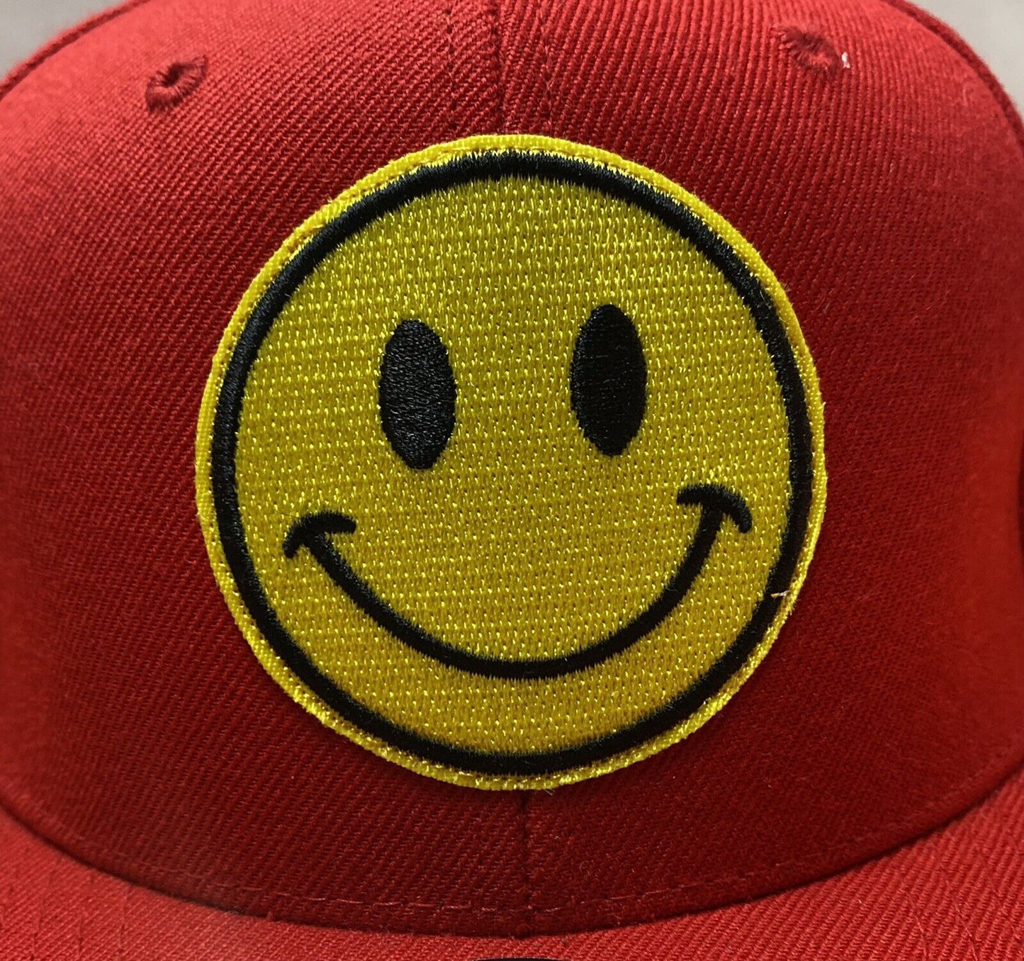 NEW  Smiley Face  Adult Hat Cap Red Snap Back Adjustable Capn On Melrose