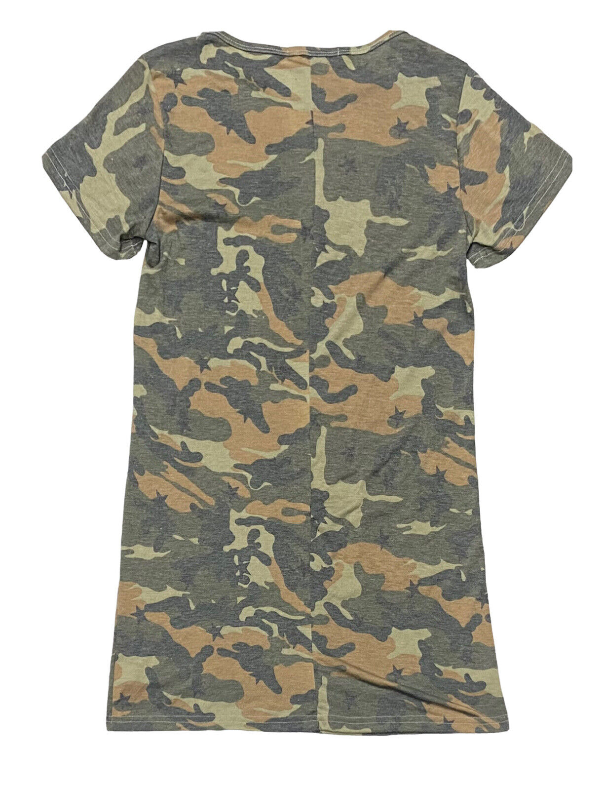 Melissa Masse Short Sleeve T-Shirt Dress Camouflage print Made In USA