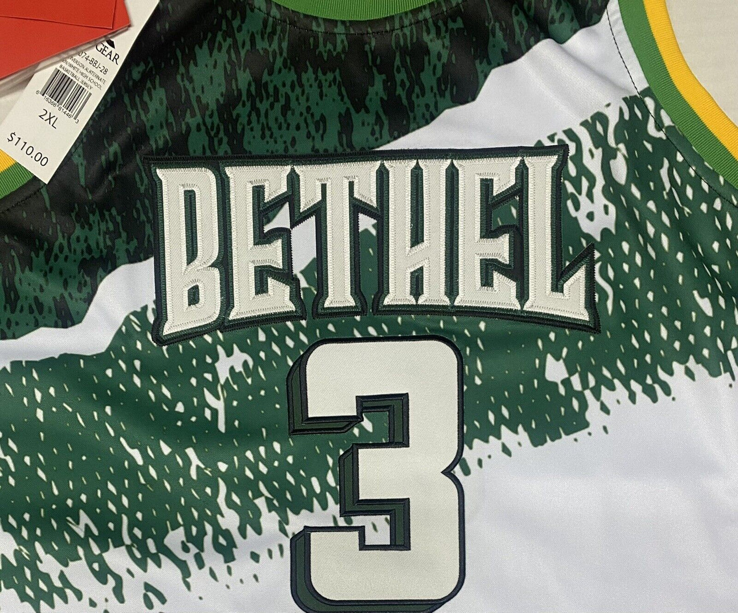 NEW AUTHENTIC Allen Iverson #3 Bethel HighSchool Throwback Basketball Jersey XL