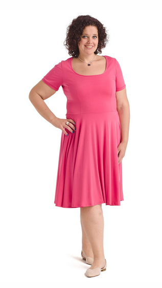 NWT Melissa Masse  Pink Fit And Flare Dress Thin Light Summer Dress Made In USA