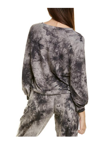 Melissa Masse Brushed French Terry Sweater/Pullover Squid Ink Tie Dye Made USA