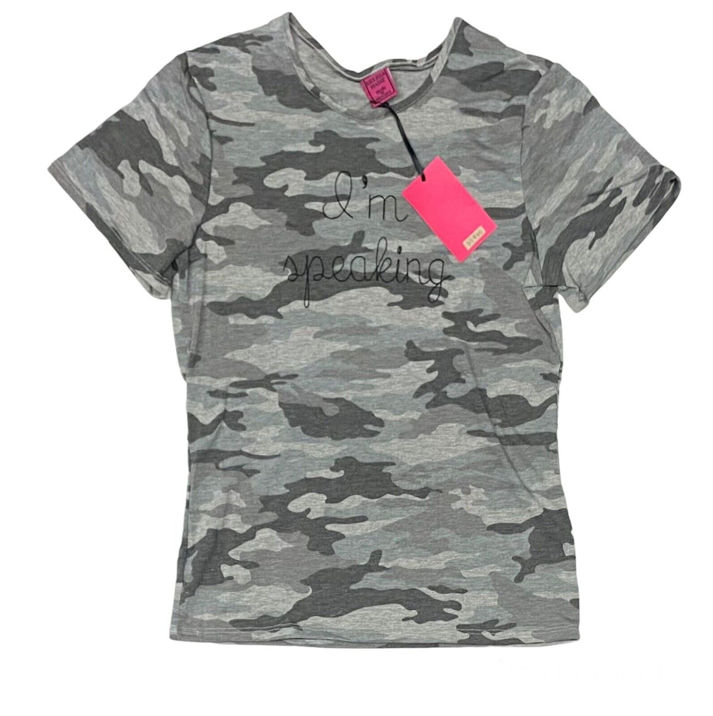 Melissa Masse Womens I'M Speaking Camo T shirt  Made In USA