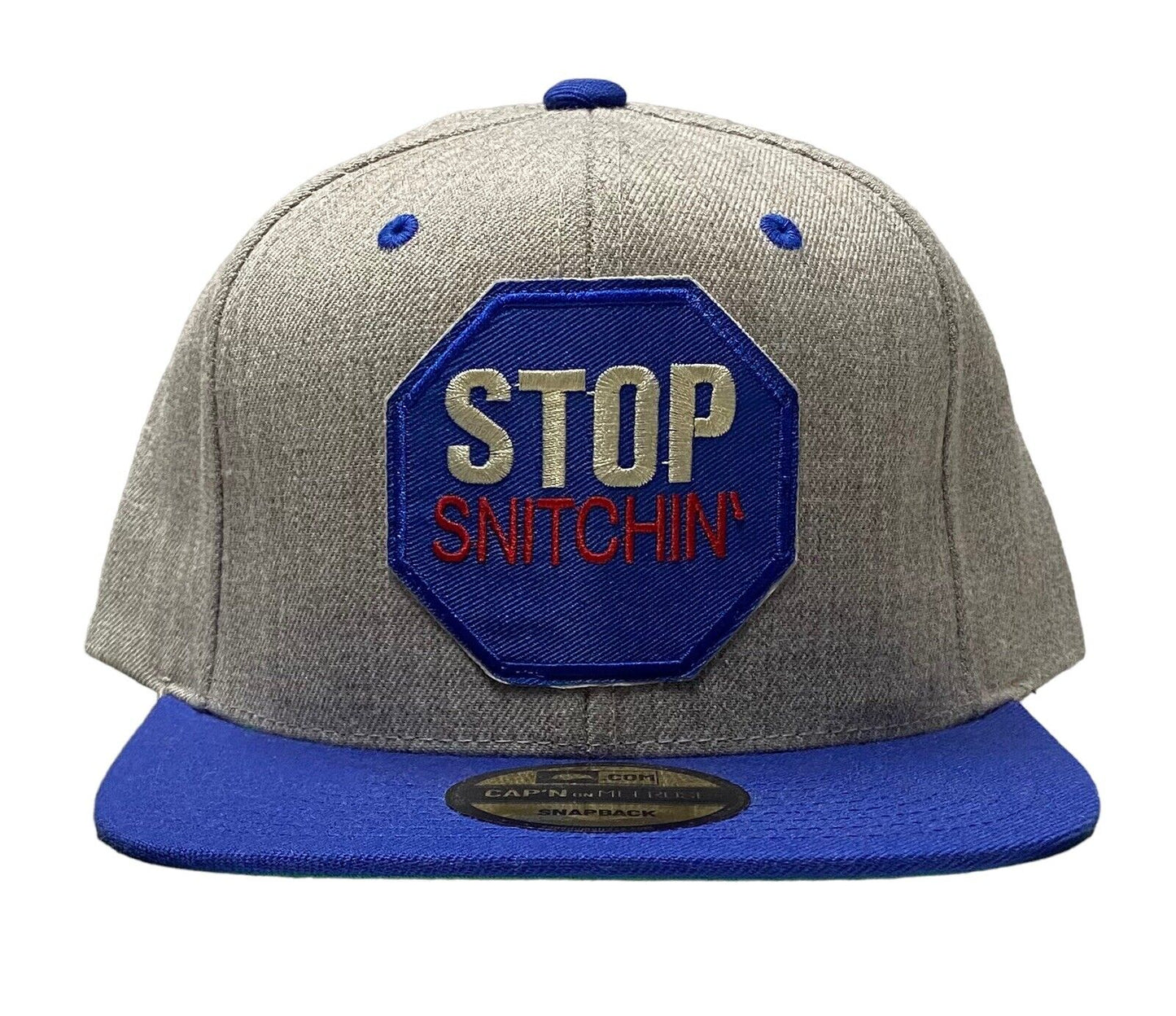 NEW Capn On Melrose No Snitching 2 Tone SnapBack Hat Mens Adjustable Cap