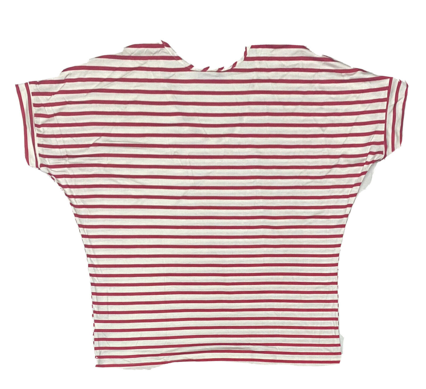 Melissa Masse Red & ivory classic striped scoop neck short sleeve t-shirt Loose