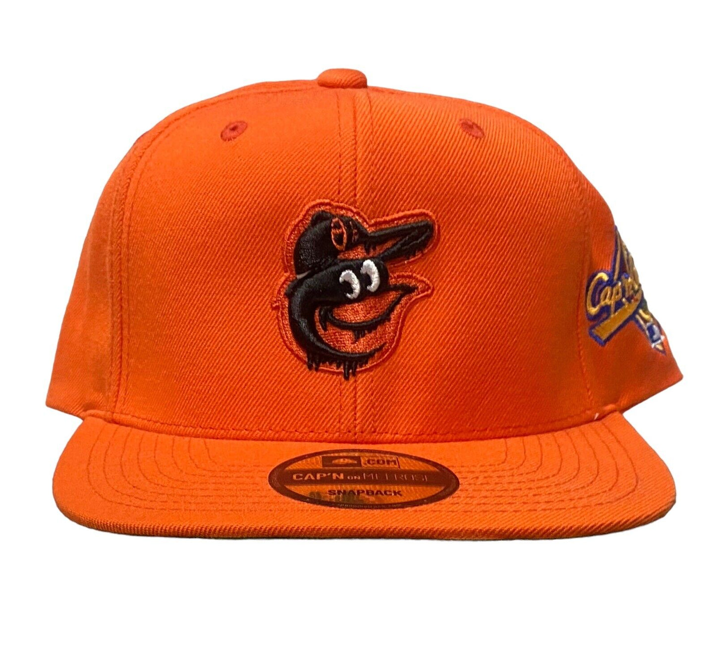 NEW Baltimore Orioles Orange Classic Logo SnapBack Hat Capn On Melrose Flat Brim