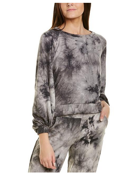Melissa Masse Brushed French Terry Sweater/Pullover Squid Ink Tie Dye Made USA