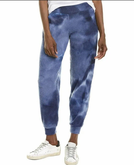 Melissa Masse Waffle Jogger Pant Women's Tie Dye Blue Cute & Comfy