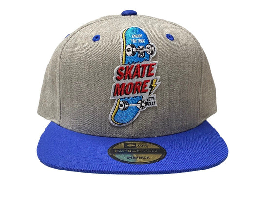 NEW Capn On Melrose Skate More SnapBack  2 Tone Hat  Flat Brim Green UV