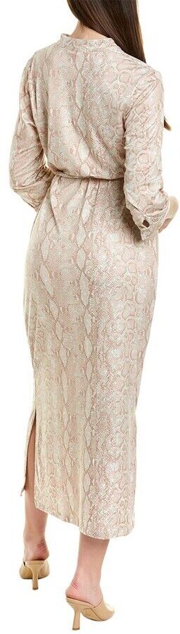 Melissa Masse Brushed Luxe Jersey Maxi Dress Lilac Python Pink Belted Made USA