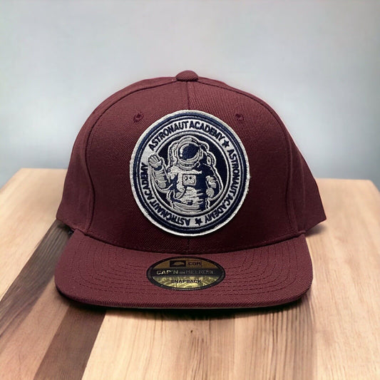 NEW Capn On Melrose Astronaut Academy  Burgundy SnapBack Hat Adjustable cap