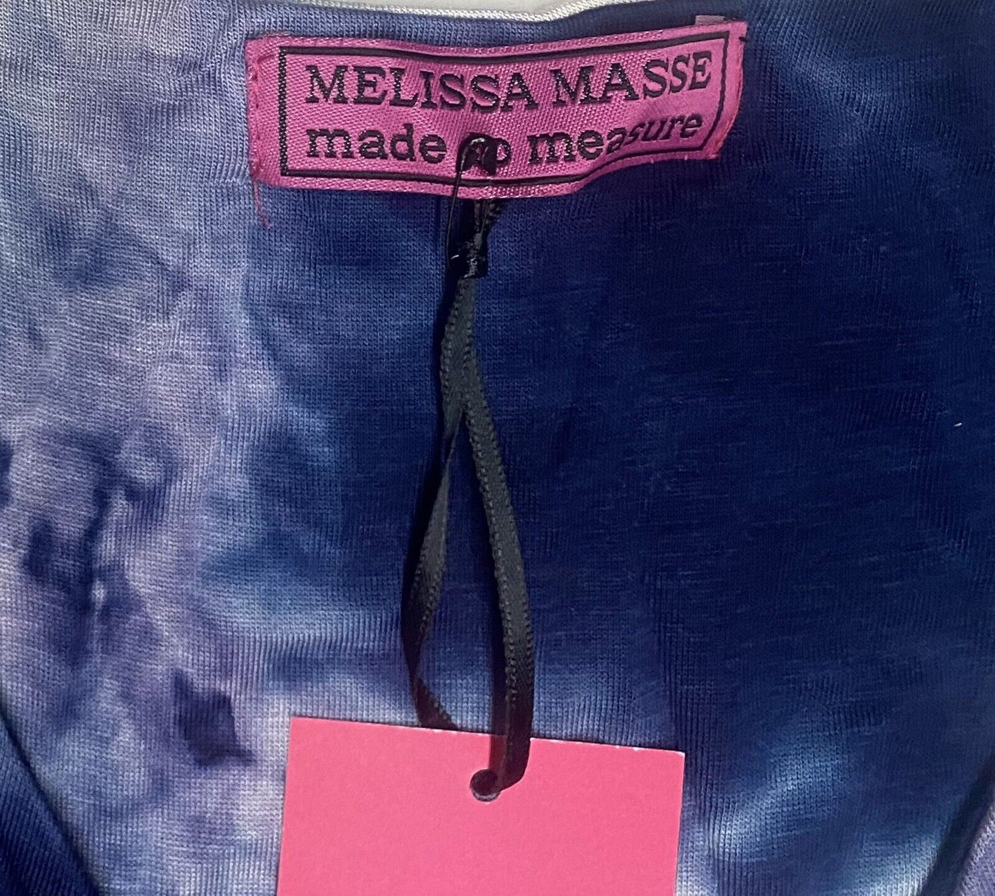 Melissa Masse V NECK MAXI DRESS IN OUR INDIGO TIE DYE JERSEY Made Ins USA