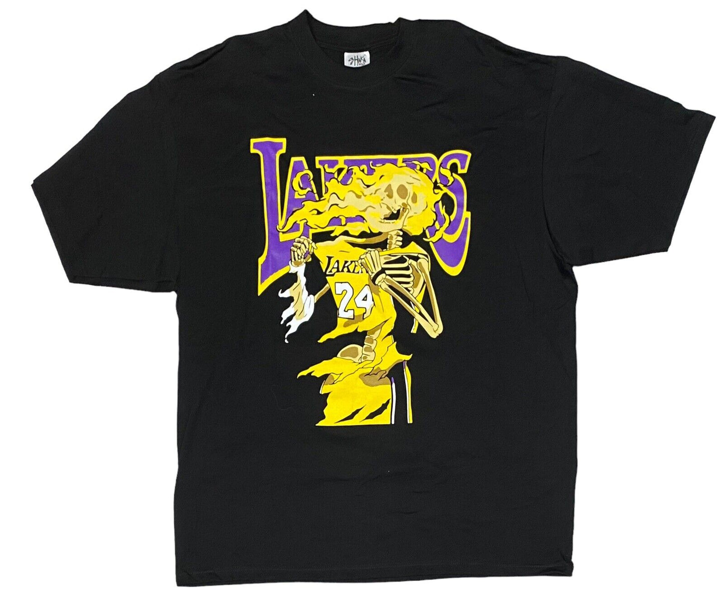 NEW Capn On Melrose Lakers Kobe Skeleton T Shirt Sz Large Shaka Heavy Tee