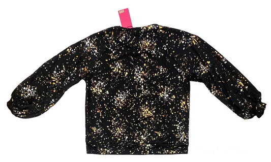 NEW Melissa Masse Black Gold Foil Paint Splatter Sweatshirt NWT Made In USA