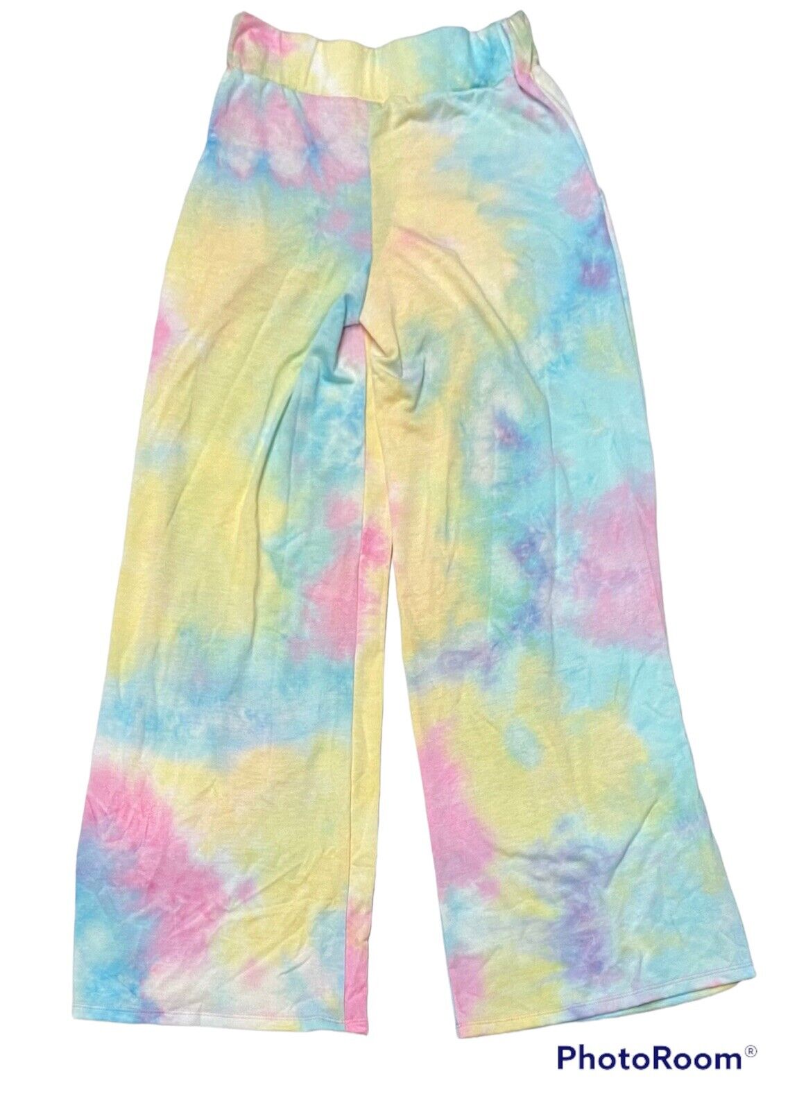 MELISSA MASSE WIDE LEG PANT Tie Dye Rainbow Sherbert Made In USA Comfy Lounge