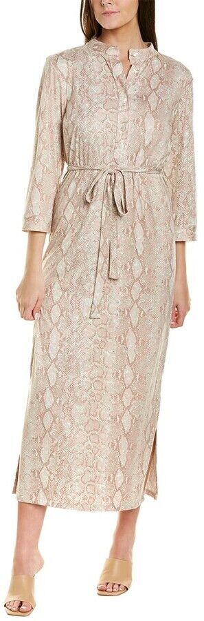 Melissa Masse Brushed Luxe Jersey Maxi Dress Lilac Python Pink Belted Made USA